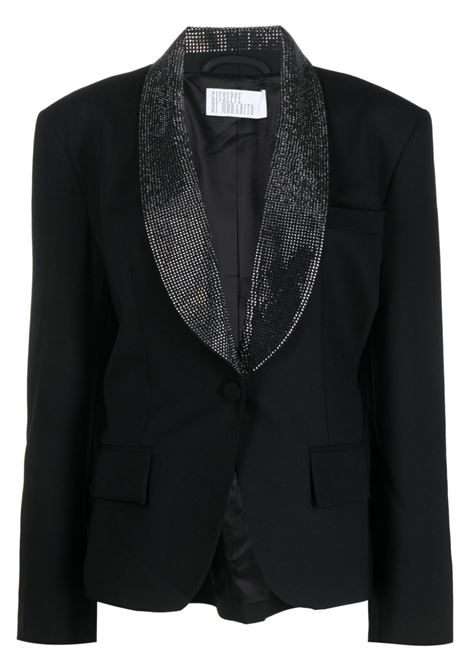 Black crystal-embellished blazer - women GIUSEPPE DI MORABITO | PF23074JA22910